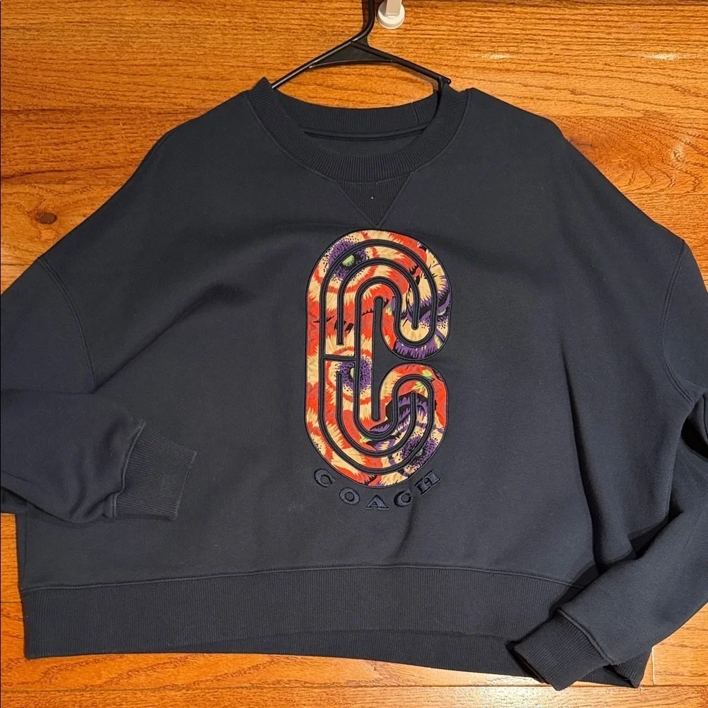 Coach Dark Blue Crewneck Sweater oversized